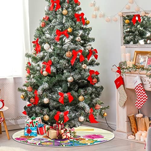Decoração da saia de árvore de Natal de Alaza, pequena saia mini -árvore Ornamento de 35,4 polegadas com ovo de Páscoa feliz e cruzamento para decorações de festa em casa de férias de Páscoa