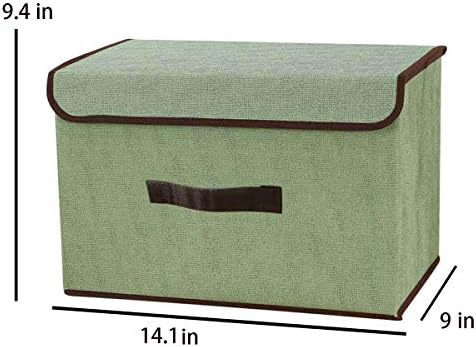 Bins de armazenamento de rilong com tampa [2 -Pack] - Caixas de recipientes de cestos dobráveis ​​， Armazenamento dobrável