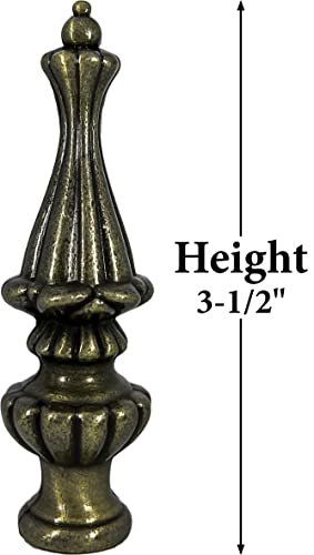 Jandorf 60111 Victoriano Finial, 3-1/2 Long 1/8 IP Thread Tiffany Antique Brass acabamento