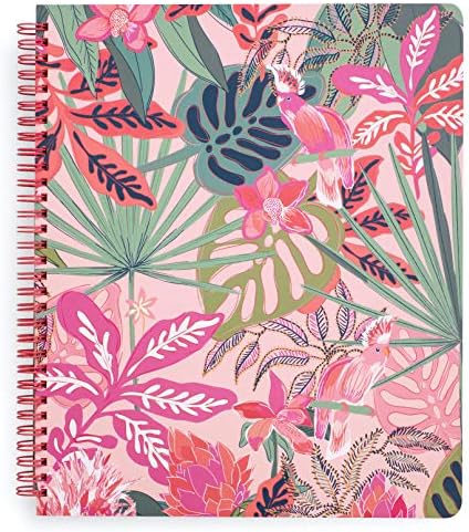 Vera Bradley Grande Caderno em espiral, College governou o papel, 11 x 9,5 com bolso e 160 páginas ladeadas, rosa