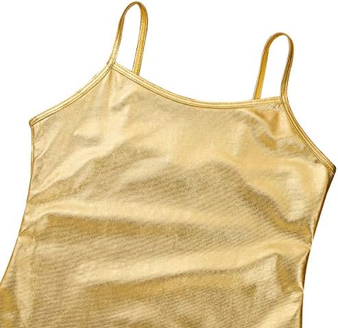FeShow Little/Big Girls Shiny Metallic Camisole Tops Tops Party Fanche Top Top Tee Camisde