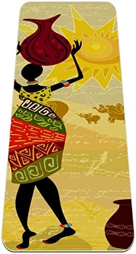 6mm de tapete de ioga extra grosso, uma mulher africana impressa e ecológica TPE Exercício tapetes pilates tape para ioga, treino, fitness e exercícios de piso, homens e mulheres
