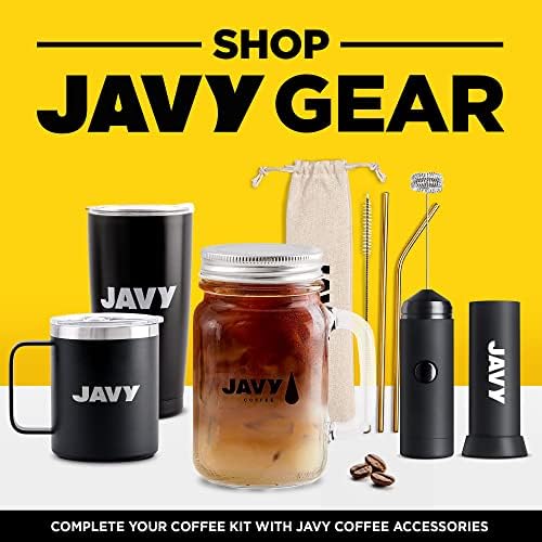 Javy Coffee Mason Jar Caneca de café, bebendo pedreiro com alça, xícara de café gelada reutilizável, jarra de vidro durável para bebidas