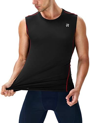 Runhit 3 pacote camisetas de compressão sem mangas para homens esportivos esportivos com tanques de compressão sem mangas homens