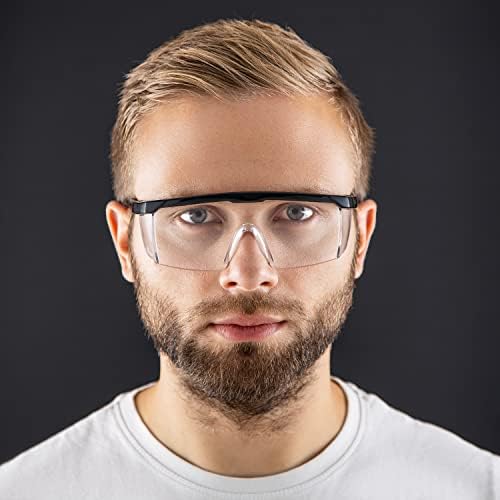 Óculos de segurança protetora de nocry com revestimento anti -nevoeiro, resistente e claro, ANSI Z87.1 Classificado, lentes resistentes