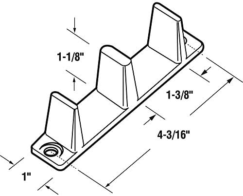 Prime-line n 7527 Guias de porta de armário de desvio, 1-3/8 polegadas, plástico, bronzeado, não ajustável, montagem no chão,