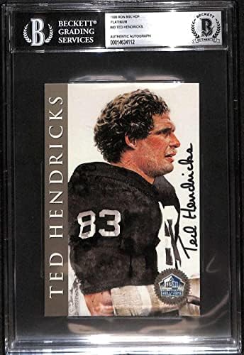 40 Ted Hendricks - 1998 Ron Mix Hof Platinum Auto Football Cards classificados BGS AUTO - BOODADES Autografada