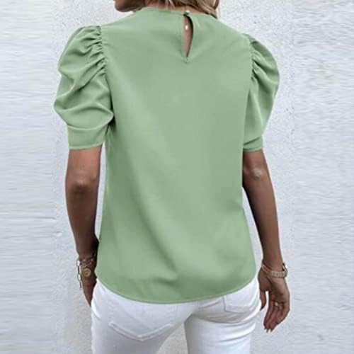 T Tops de pescoço para mulheres feminino dobra manga curta Crew pescoço flor estampada camiseta top