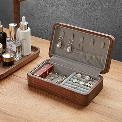 Caixa de jóias de madeira de cabilock Box de nogueira caixa de tesouro jóias de jóias baú vintage caixa de artesanato artesanal assistir