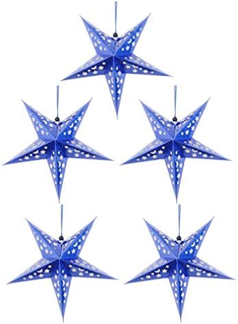 Estrelas de aboofan 5pcs 30cm Glitter Paper Christmas Star Lanterna Lanterna 3D PAPEL STAR STAR Pentagram
