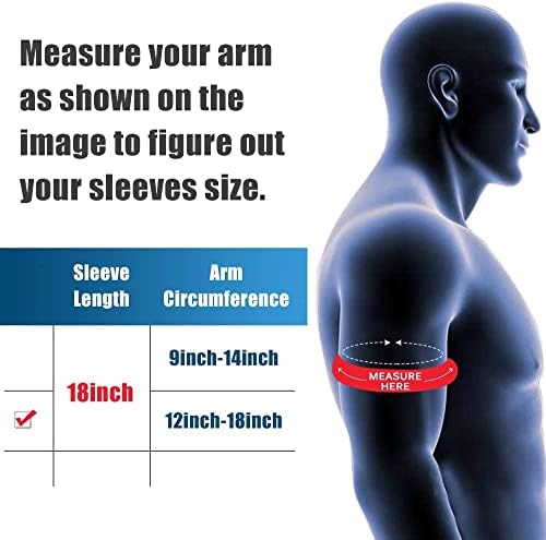 IMENORY [mangas de proteção do braço de tamanho de atualização com orifício de polegar, [18 polegadas de comprimento, 12-18