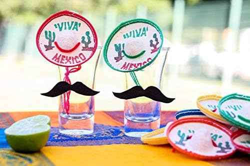 Uma dúzia de favores do partido do México PK - minúsculas chapéus de Sombrero para garrafas decorações mexicanas viva