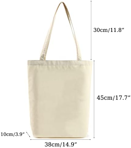 Bolsa de lona opg para mulheres, sacolas fofas com bolso interno, sacolas reutilizáveis ​​para compras, praia, faculdade