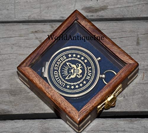 Bússola de latão gravada com caixa de couro- Pocket Compass para mulheres, bússola de poema antigo, presente para