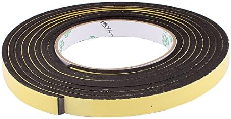 Aexit 5pcs fitas adesivas pretas de 1,5 cm de largura de 3 metros de comprimento de 4 mm de espessura de fita adesiva à prova de choque de um lado para o choque