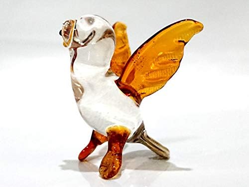 SANSUKJAI OWL MINIATURAS FIGURINAS ANIMAIS BAIL MANTA GRAVA GOLD GOLD Bird Bird Collectible Decorate, Clear Amber