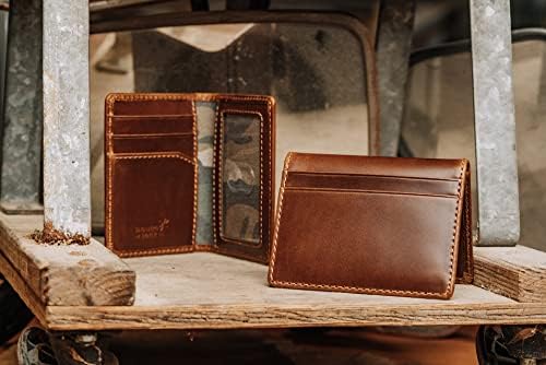 HOJ Co. Slim Card Wallet | Caso do cartão Bifold | Couro de grão completo | Carteira de bolso dianteiro minimalista | Titular