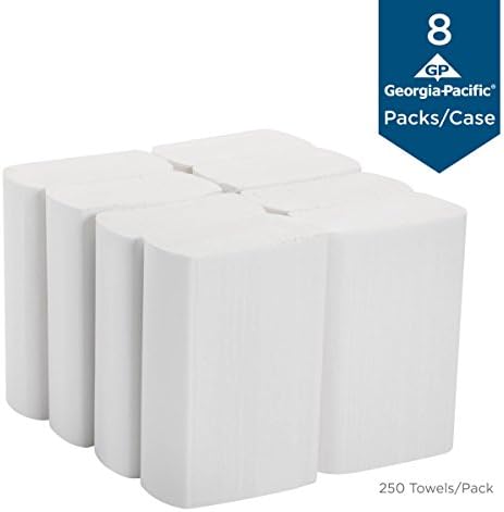 Toalhas de papel multifoldes premium de 1 compacta da Georgia-Pacific Série Profissional por GP Pro, White, 2212014, 250 toalhas por pacote, 8 pacotes por caso