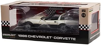 ModelToycars 1986 Chevy Corvette C4, Silver Tan/Black - Greenlight 13632 - 1/18 Carro Diecast de escala