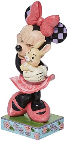 Tradições da Enesco Disney Minnie segurando a estatueta de coelho, 5,5 polegadas