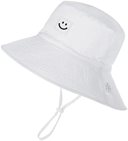 Baby Sun Hat Hat Smiley Face Hat Hat Costa UPF 50+ Sun Protetive Bucket Hat Baby Girl Girl Summer Summer Beach Hat Capt Ajuste Cap