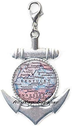Allmapsupplier Anchor Zipper Pull, Kentucky Map Flop Kentucky Mapa âncora Pull Kentucky Anchor Zipper Pull, Kentucky State Mapa