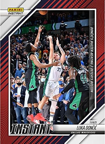 Sports Memorabilia Luka Doncic Dallas Mavericks Fanatics exclusivos paralelos panini instantainha -travessão vs boston único cartão de negociação - edição limitada de 99 - cartões de basquete não assinados