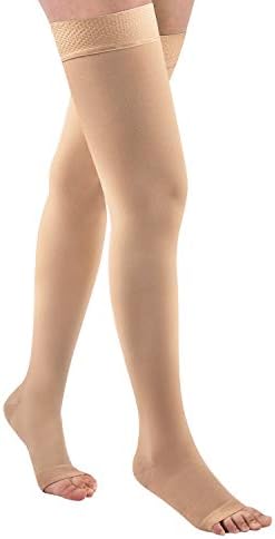Taxa alta 20-32 mmhg meias de compressão Tooless de compressão para mulheres e homens circulação com banda de pontas de silicone