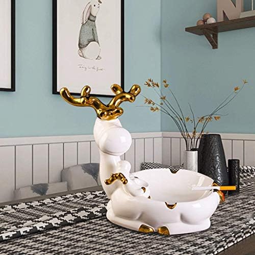 Ldels Elk Cerâmica decoração de casa europeia Acessórios de sala de estar brancos artesanato de cinzas brancos presentes