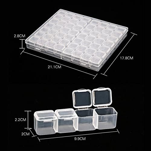 Recipientes de armazenamento de pintura de diamante, 56/112 Grades 5D Diamond Organizer, caixas transparentes para