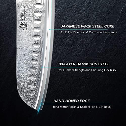 Kyoku 3,5 Faca de Paring + 6 '' Faca de utilidade +7 '' Santoku Faca - Série Shogun - Core de aço VG10 japonês Blade