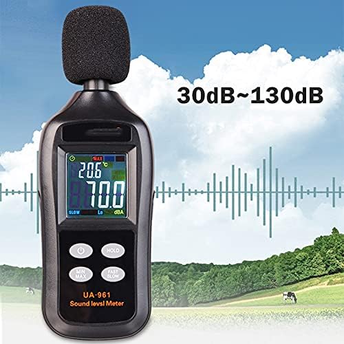 Uoeidosb Digital Sound Level Medidor LCD 35-135dB Volume de ruído Medição de Medição do Instrumento de Monitoramento de Decibel Testador com Modo Hold