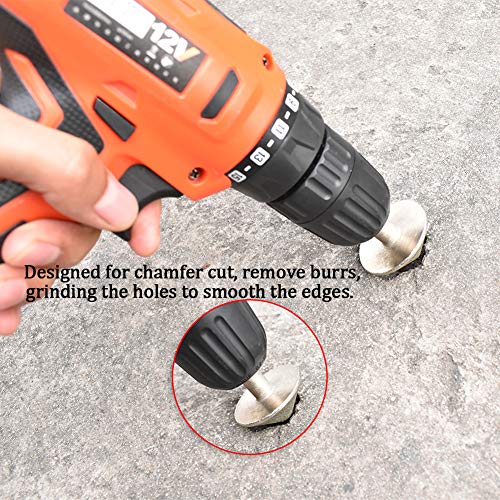 Scottchen Pro Diamond Countersink Drill Bits Cutter Chank Cutter 40mm cônico 90 graus Ferramenta de moagem de orifício de haste de haste para GRIT de cerâmica de mármore de vidro #150-1pack