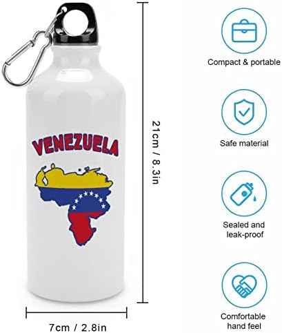 Mapa da bandeira da Venezuela ostenta garrafas de água em alumínio isolado de vácuo reutilizável com tampas caneca para acampamento de bicicleta de bicicleta