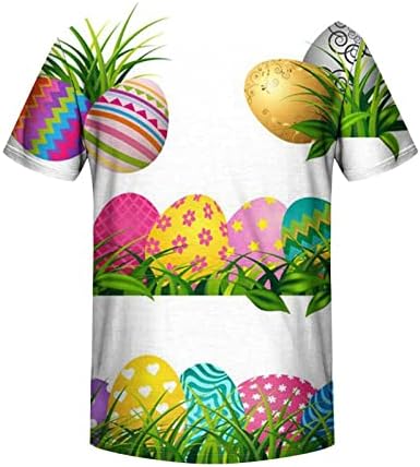 Feliz camisetas de Páscoa Top e sets curtos impressão de moda T-shirts Asomia as blusas casuais soltas de manga curta pulôver