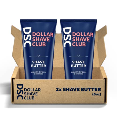 Dollar Shave Club | Manteiga de barbear 2-Pack | Para a pele sensível, uma alternativa translúcida de creme de barbear