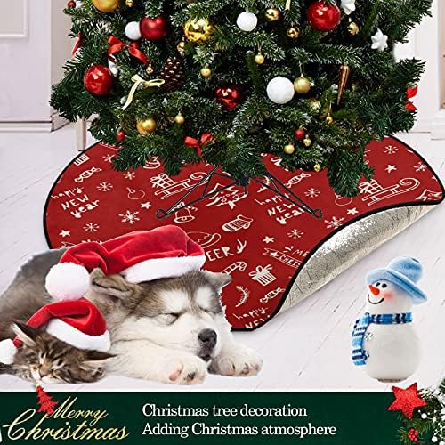 VISESUNNY Holida de Natal Símbolo Bell Candy Cane Ball Christmas Tree Tree Stand Mat Floor Protetor Absorvente Tree