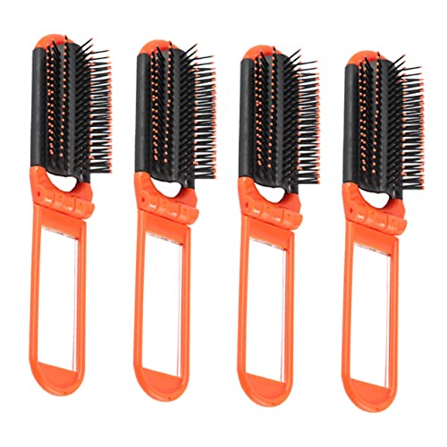 Esquema 8 PCs pente dobrável com pente de cabelo espelhado para homens pentes para mulheres viajar escova de cabelo