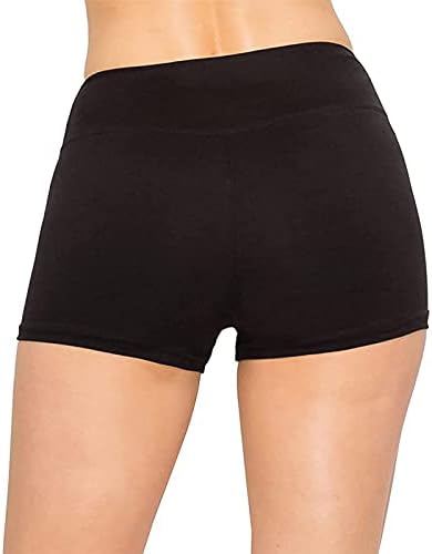 Womens correndo shorts elásticos de cintura alta e brilhante calça de sudor