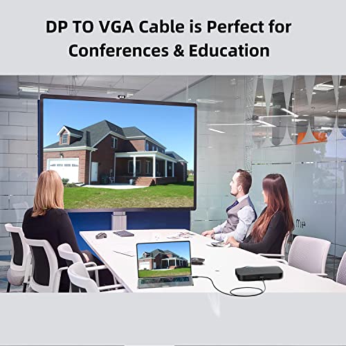 DisplayPort para VGA Cable 3 pés, 2 pacote de 2 pacote DP DP para adaptador VGA Male masculino HD Video 1080p Para computador,