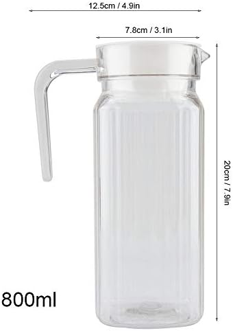 Jarro de suco transparente, jarro de água acrílico, jarro de água transparente com tampa para chá gelado sangria lemonade