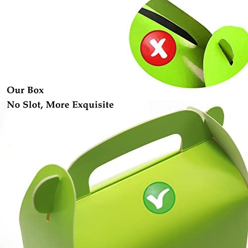 OLETX 30-PACK Green Party Favor de tratar caixas, caixas de brindes, caixas de presente de papel de empena com alças. Perfeito para jardinagem/polegar verde, suprimentos de decoração de festas e doações do dia de Patricks do Patricks