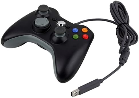 VKTech Wired USB Game Pad Joypad Controller para Microsoft Xbox 360 Slim & Pc Black