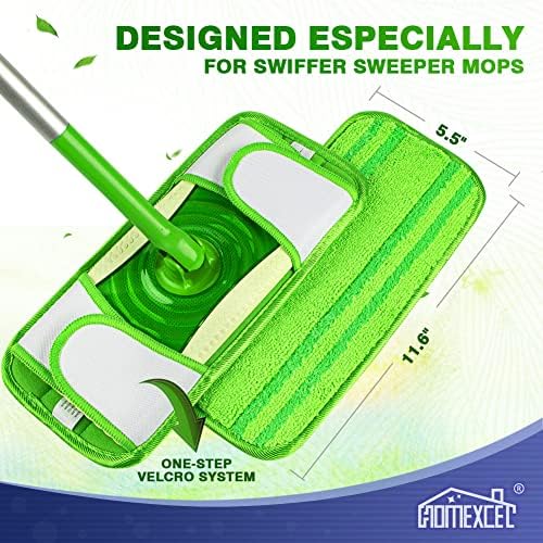 Homexcel Microfiber Mop Pads Compatível com esfregões de varredura Swiffer, reabastecimento reutilizável e lavável