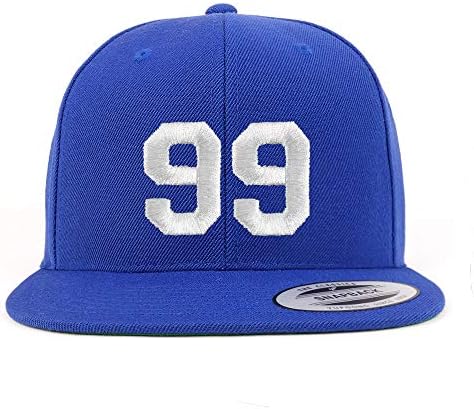 Trendy Apparel Shop Número 99 Branco Bordado de Bordado Bordado Snapback Capinho de beisebol