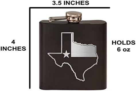 Flag do estado do Texas Flagsorling Aço inoxidável Flask Premium preto fosco é um ótimo presente para ele pai pai texan tx