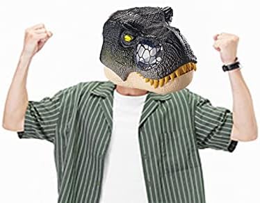 EDLILE LED ELES LIGHTED DINOSAURS MASK com Efeitos de sons, máscara realista de dinossauro em movimento em movimento, máscara de
