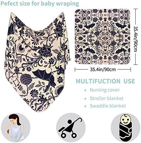 Morcegos Belinyo e Flor Baby Swaddle Cobertors Capa de enfermagem Recebendo cobertores para berço, carrinho, viagens 36x 36 polegadas