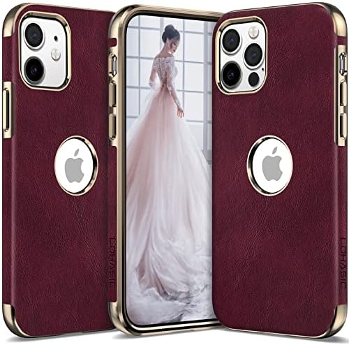 Lohasic para iPhone 12 Pro Phone Case for Women, para iPhone 12, LOGO VIEW, capa de meninas de luxo de couro vintage PU