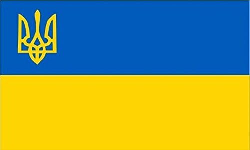 2x3 Ucrânia com tridente Bandeira de malha de tridente 2'x3 'Banner Brass ilhós